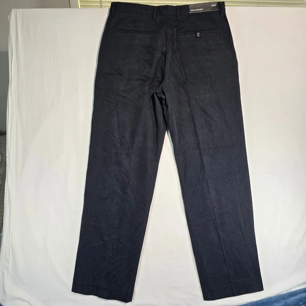 Banana Republic Mens Dress Chino Pants Navy Blue 100% Cotton 34x32 324733